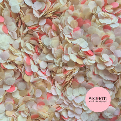 Slow falling paper Confetti - Light Ivory Lightest Pink Rosey Tea