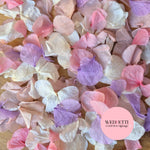 Petal Confetti hydrangea - Dusty Pink Rose Pink purple Light Ivory