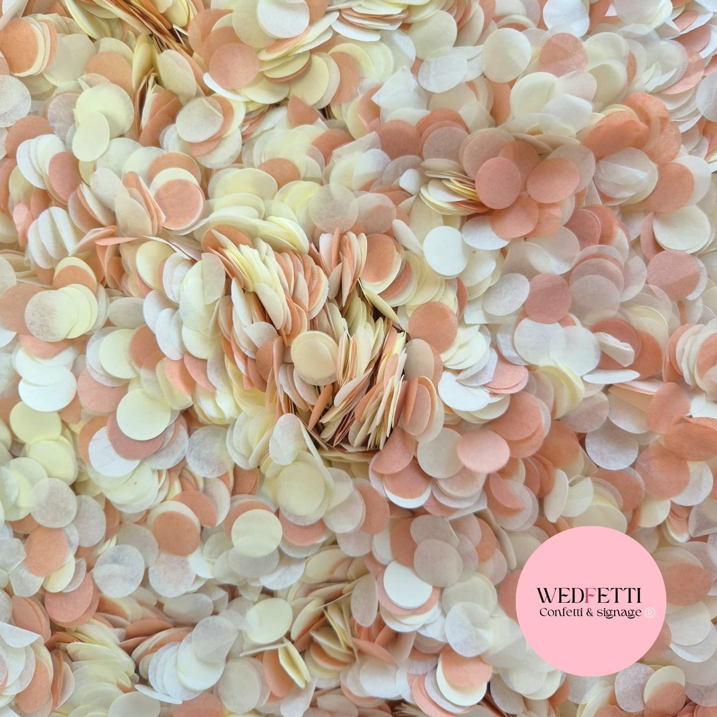Slow falling paper Confetti - BPeach Light Ivory