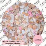 Slow falling paper Confetti - Rose Gold White BPeach Rose pink Blusher