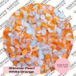 Slow falling paper Confetti - Shimmer Pearl White Orange