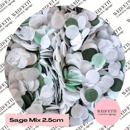 Circles Large 2.5cm Biodegradable - Sage Mix