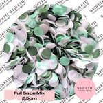 Circles Large 2.5cm Biodegradable - Full Sage Mix