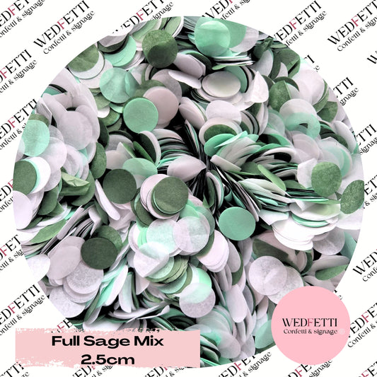 Circles Large 2.5cm Biodegradable - Full Sage Mix