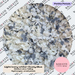 Light Ivory white & Dusty Blue Hydrangea petals