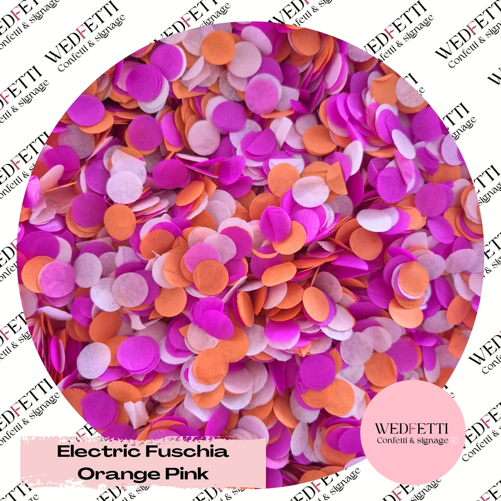 Slow falling paper Confetti - Electric Fuschia Orange Pink