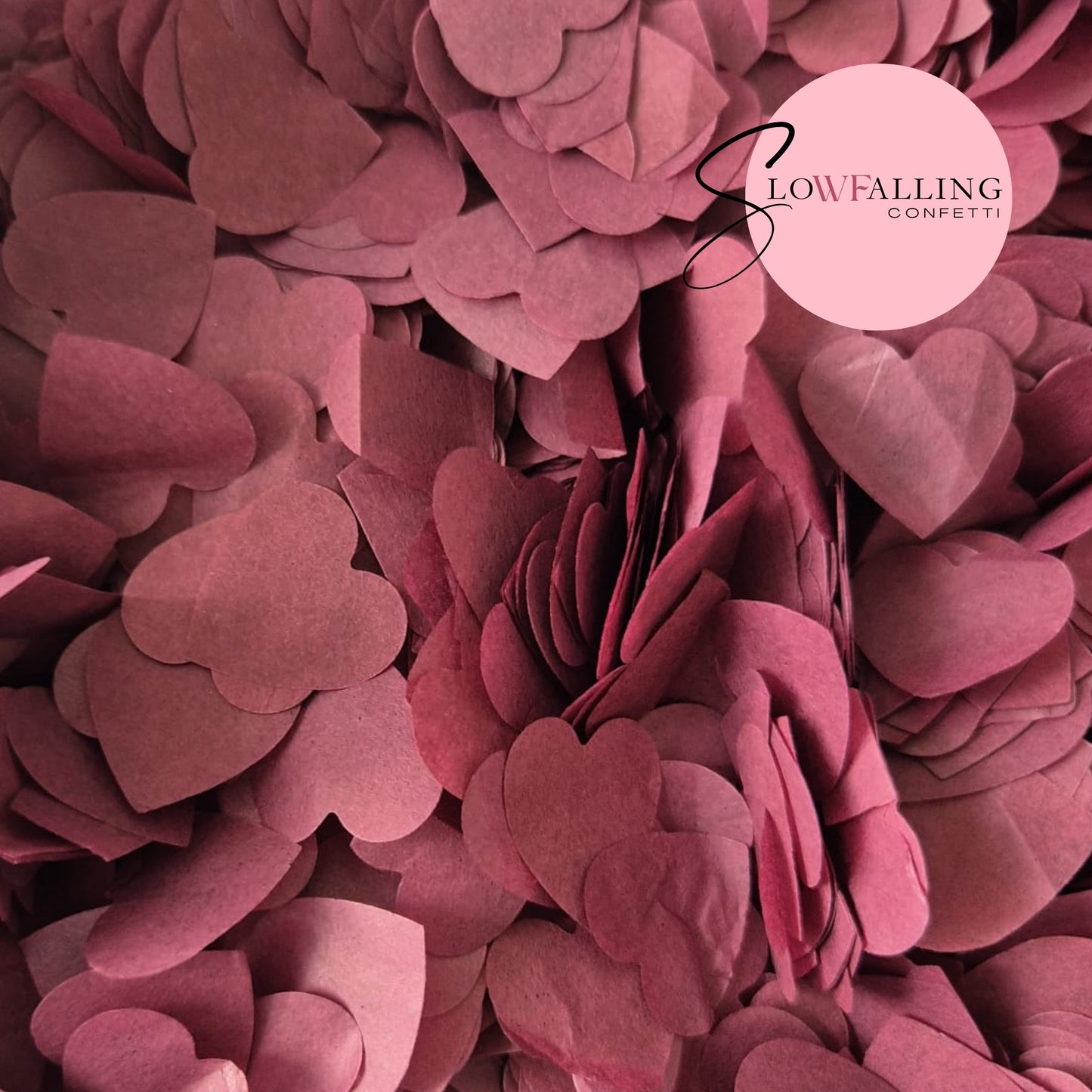 Biodegradable paper Confetti hearts - Burgundy