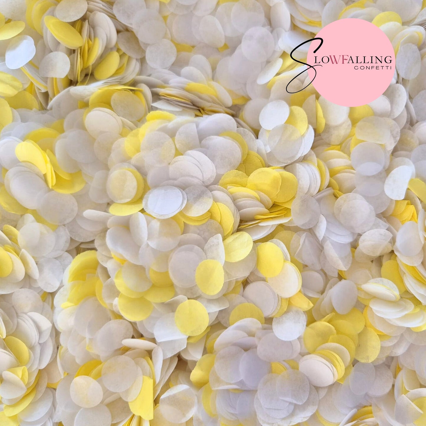 Slow falling paper Confetti - Yellow White