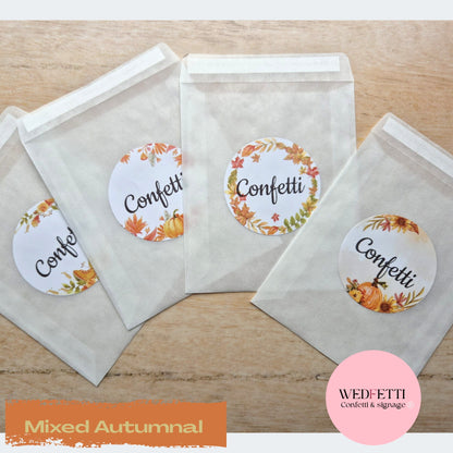 Confetti packets + stickers - Autumnal mixed