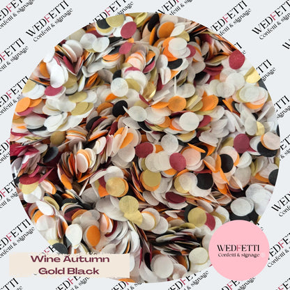 Slow falling paper Confetti - Wine Autumn Gold Black