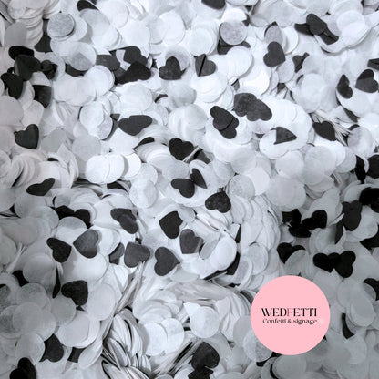 Multi mix Biodegradable paper Confetti - White Black