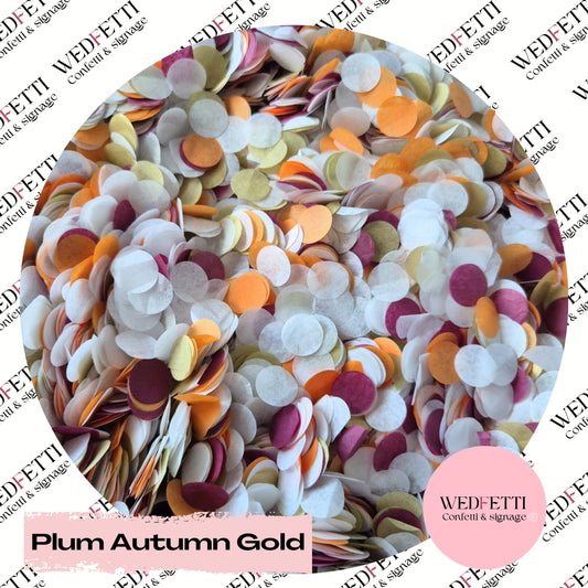 Slow falling paper Confetti - Plum Autumn Gold