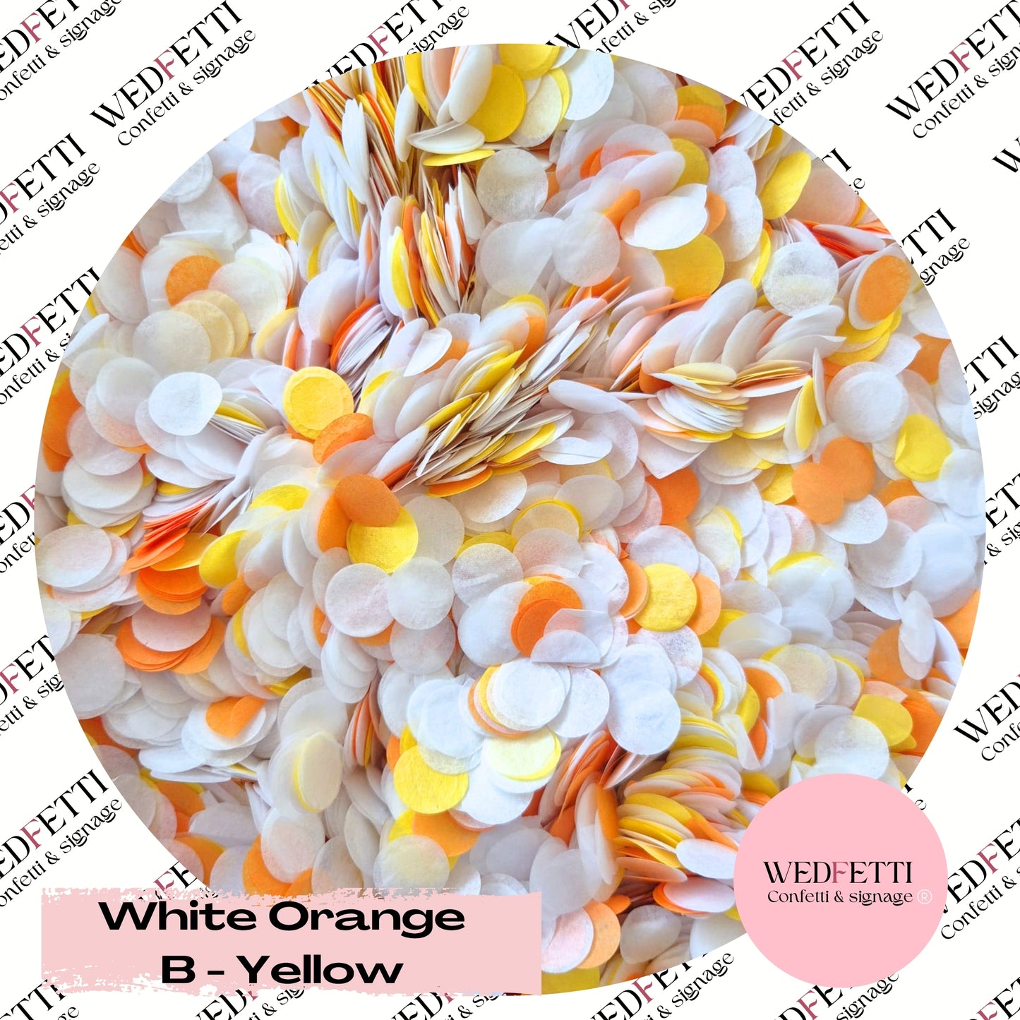 Slow falling paper Confetti - White Orange B Yellow