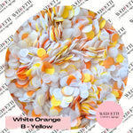 Slow falling paper Confetti - White Orange B Yellow