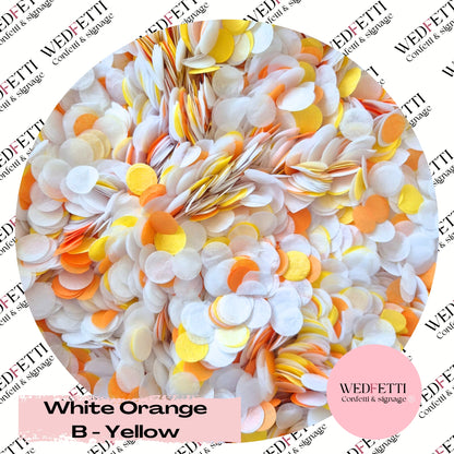 Slow falling paper Confetti - White Orange B Yellow