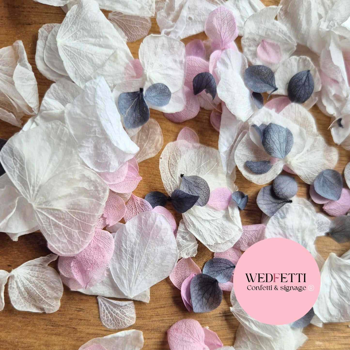 Petal Confetti hydrangea - Dusty Blue Pink White Hydrangea Mix
