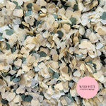 Paper Confetti hearts 1.5cm - Forest Ivory Gold