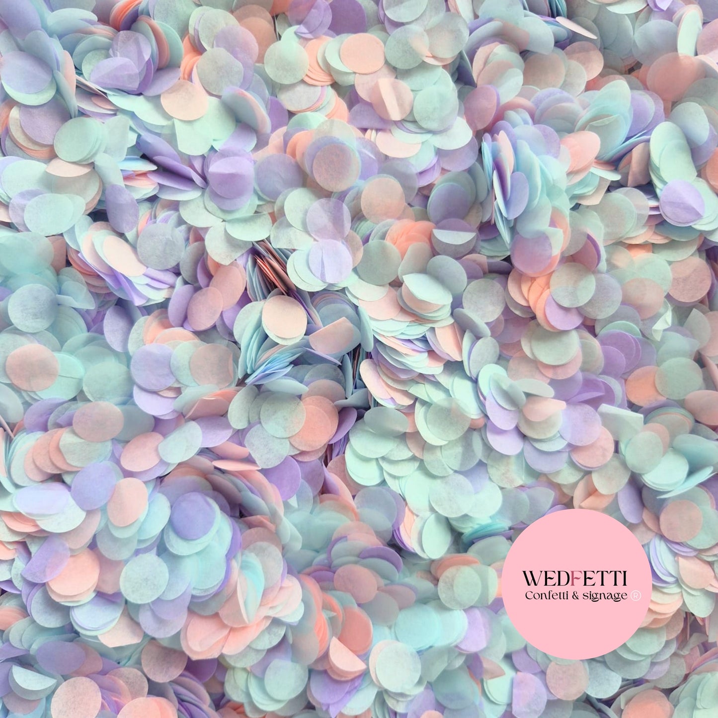 Slow falling paper Confetti - Baby Blue Violet Peach