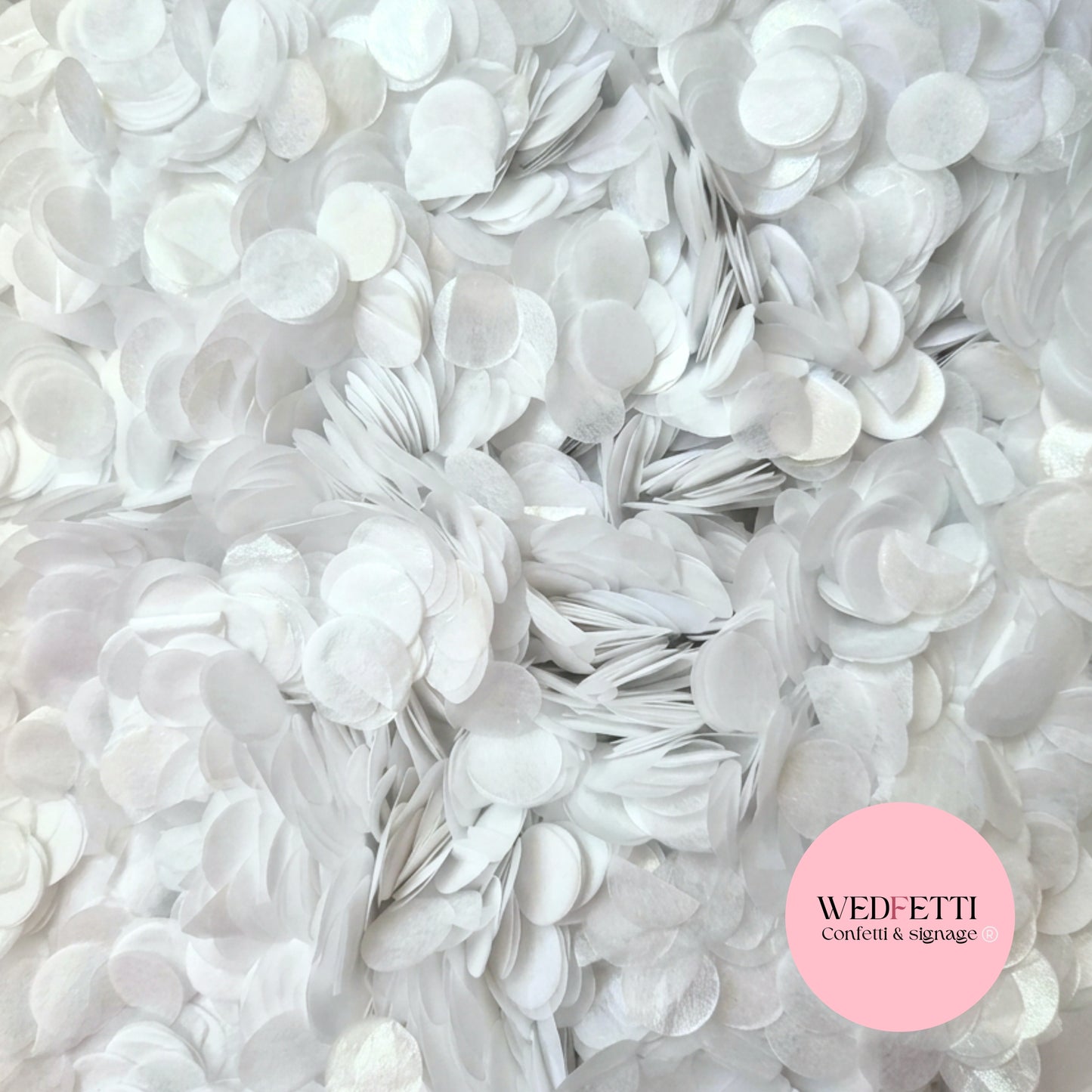 Shimmer Pearl White - 1.5cm Biodegradable Circles