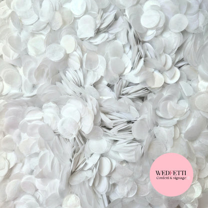 Shimmer Pearl White - 1.5cm Biodegradable Circles