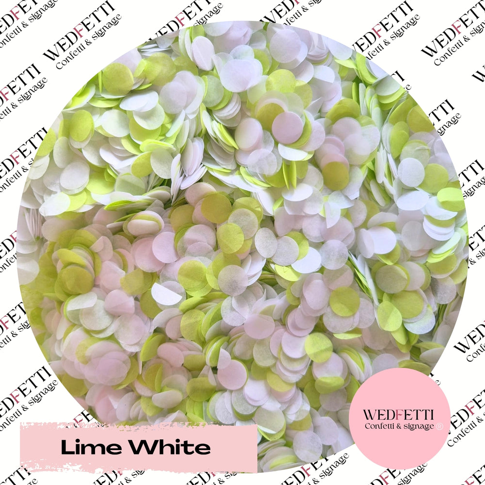 Slow falling paper Confetti - Lime White