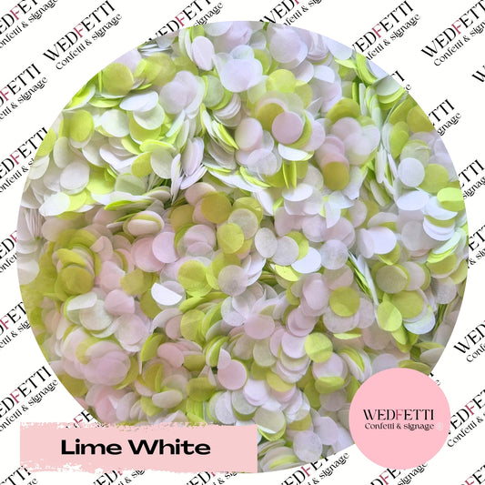 Slow falling paper Confetti - Lime White