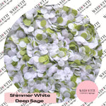 Slow falling paper Confetti - Shimmer White Deep Sage