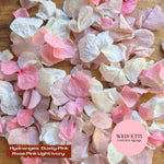 Petal Confetti hydrangea - Dusty Pink Rose Pink Light Ivory