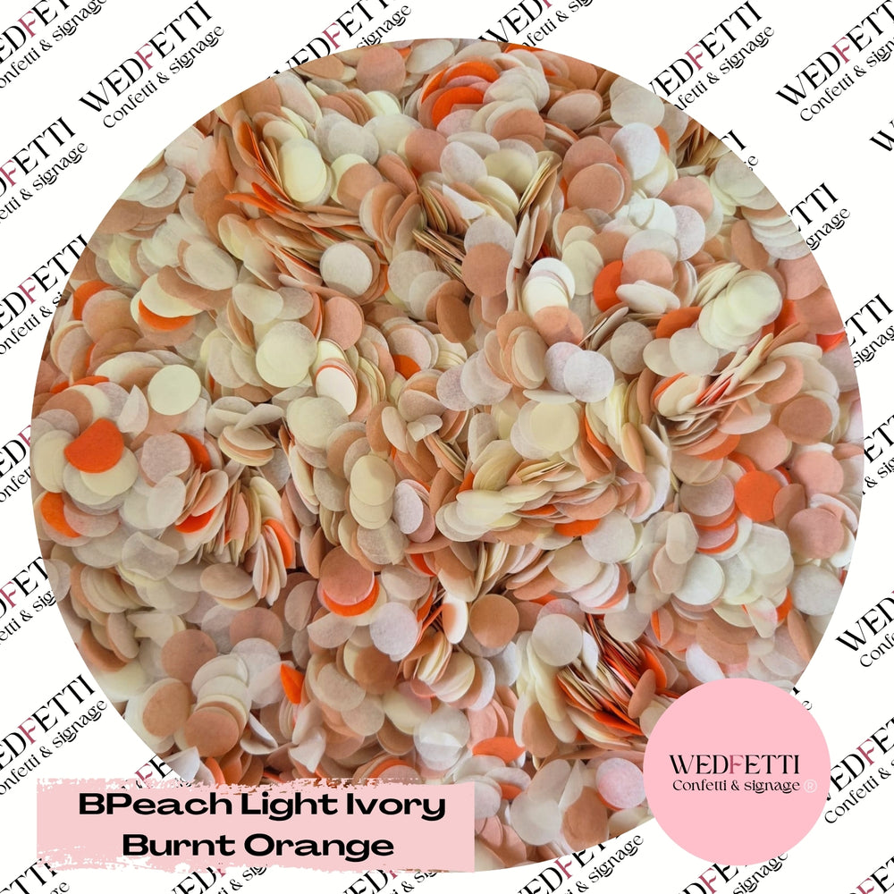 Slow falling paper Confetti - BPeach Light Ivory Burnt Orange
