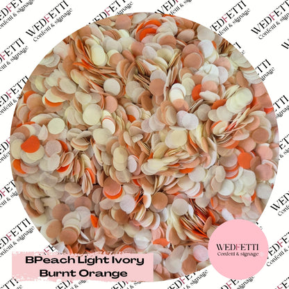 Slow falling paper Confetti - BPeach Light Ivory Burnt Orange