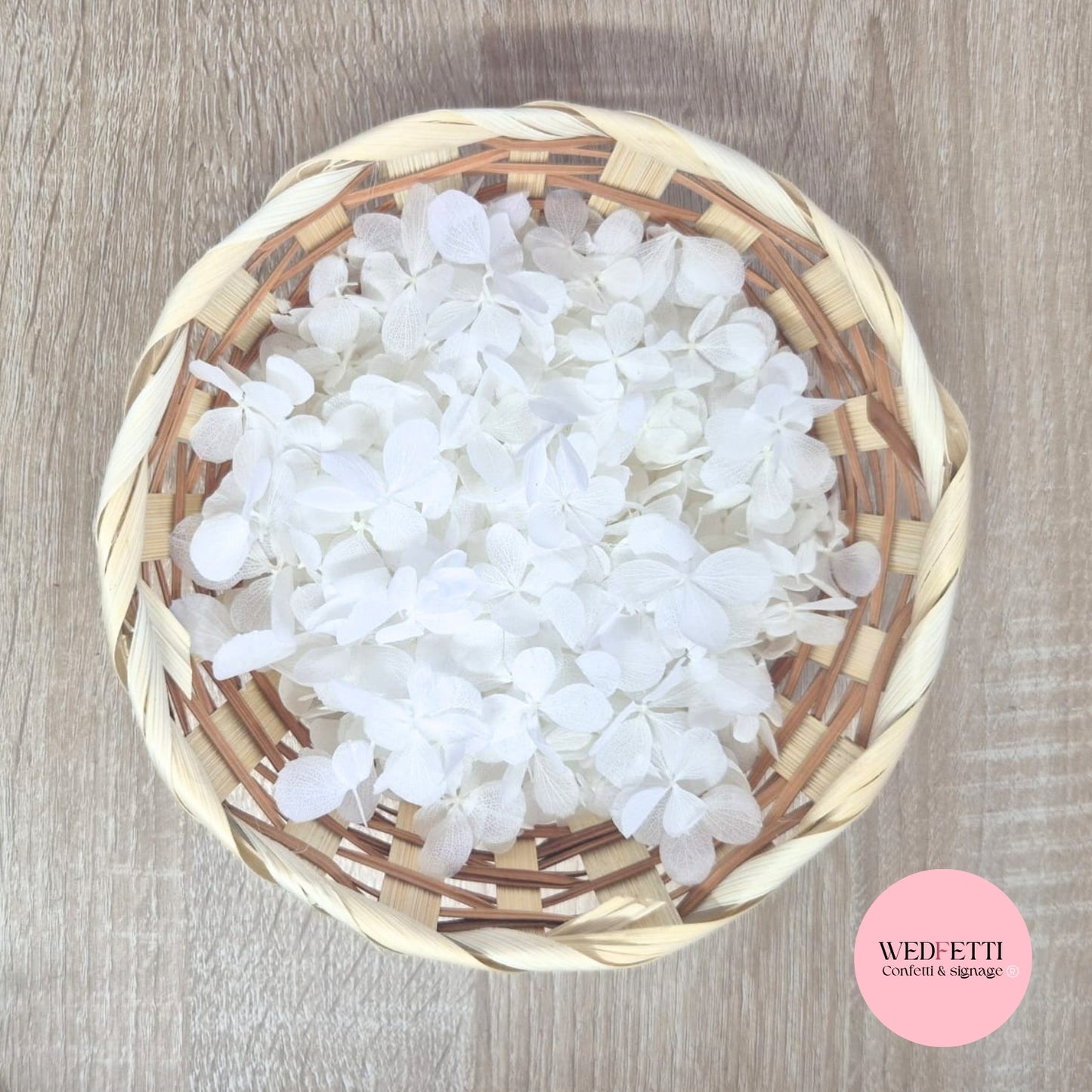 Small Round Bamboo Confetti Basket