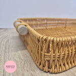 Large Tan Confetti Display Basket with Wooden Handles