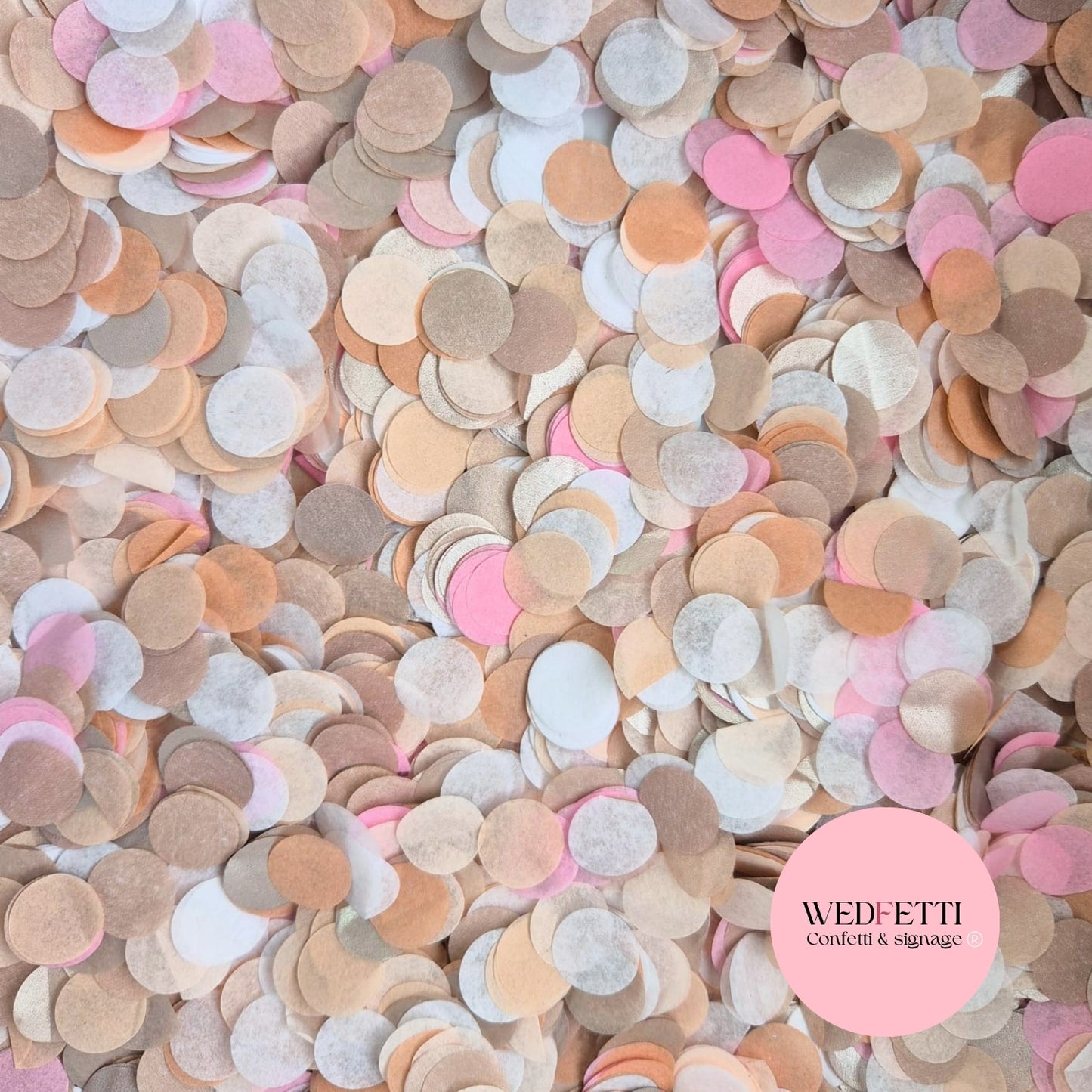 Slow falling paper Confetti - Rose Gold White BPeach Rose pink Blusher