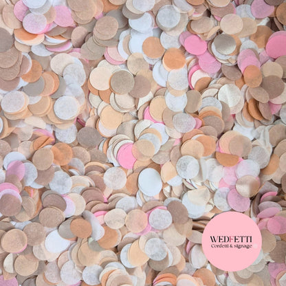 Slow falling paper Confetti - Rose Gold White BPeach Rose pink Blusher