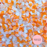 Slow falling paper Confetti - Shimmer Pearl White Orange