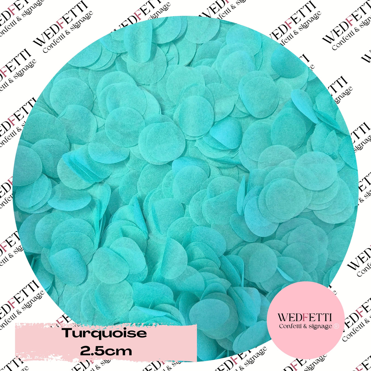 Circles Large 2.5cm Biodegradable -  Turquoise