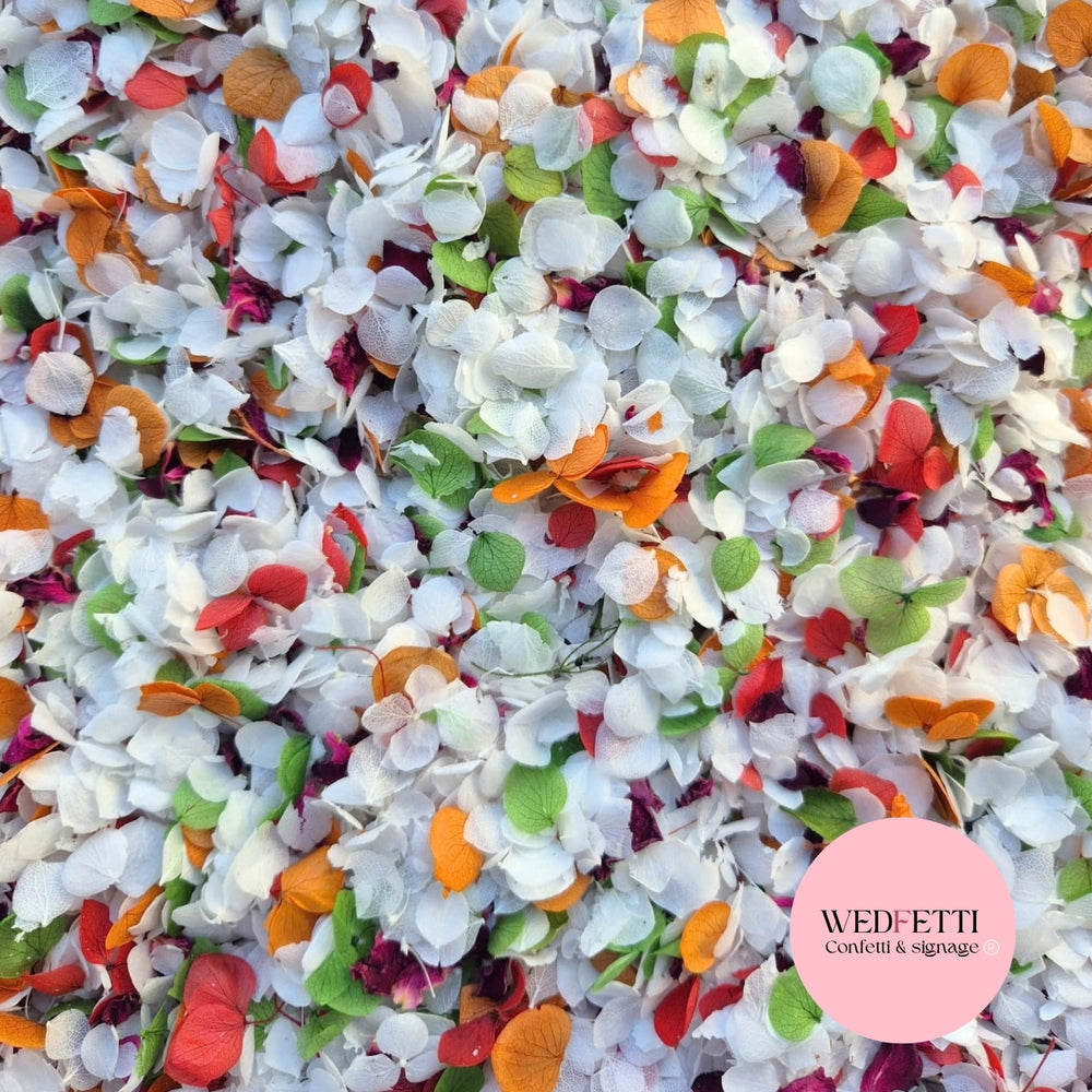 Snow Petal Confetti® - Red Autumn mix + Burgundy Rose petals