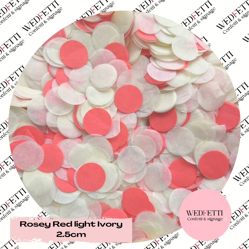 Circles Large 2.5cm Biodegradable - Rosey Red Light Ivory