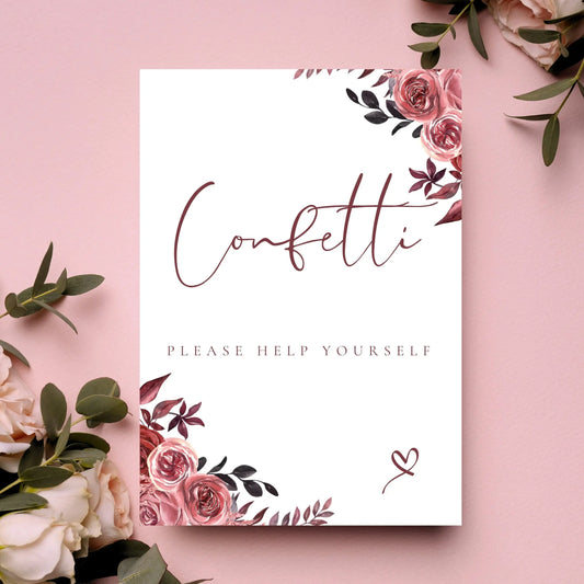 Relax Bloomz confetti sign WedFetti