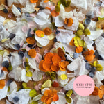 Petal Confetti hydrangea - White Green Orange Dusty Blue lemon blush