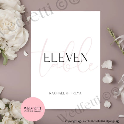 Table numbers WedFetti
