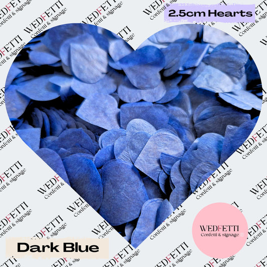 Biodegradable paper Confetti hearts - Dark Blue