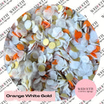 Slow falling paper Confetti - Orange White Gold
