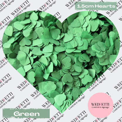 Paper Confetti hearts 1.5cm - Green