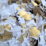 Biodegradable paper Stars - Wedding White + Gold