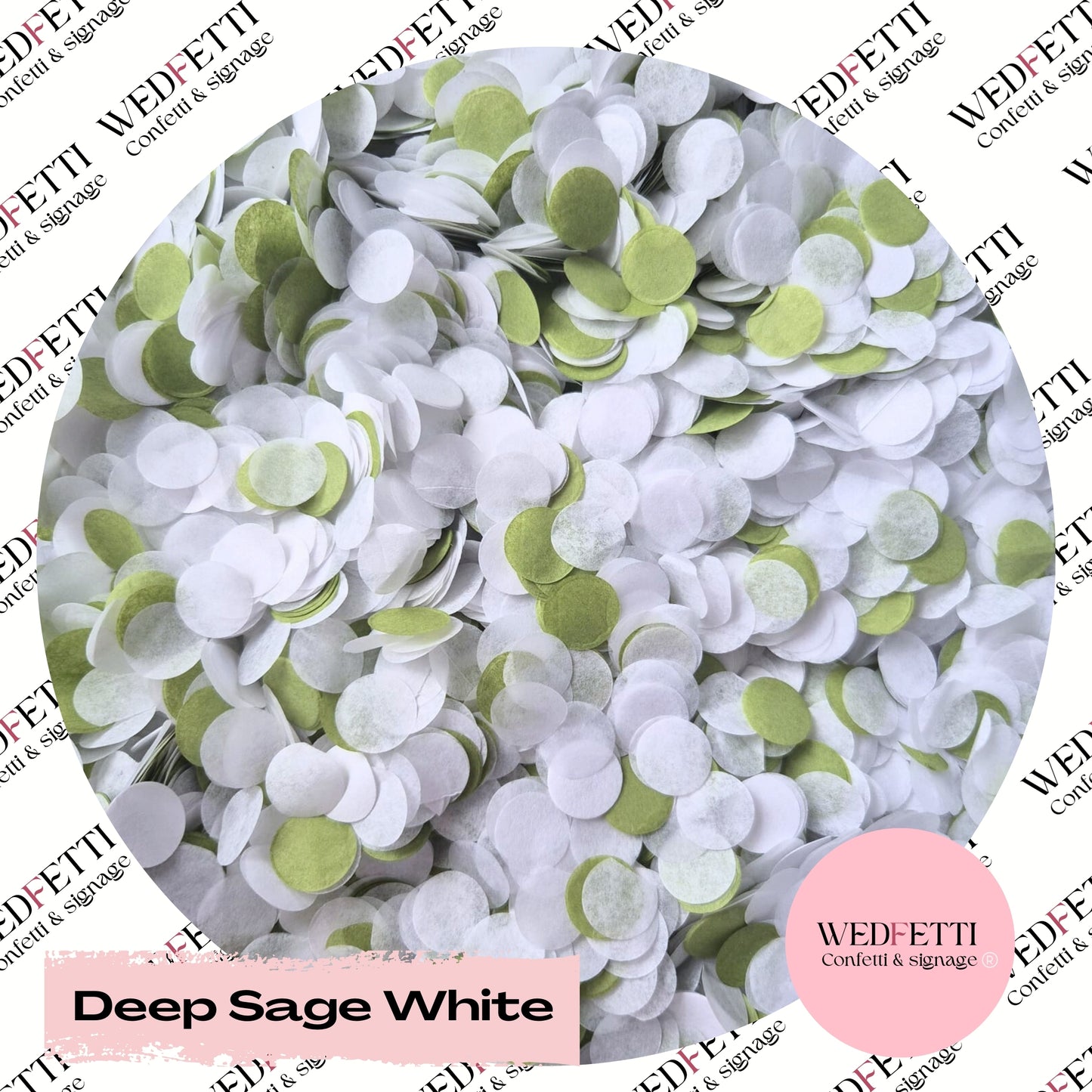 Slow falling paper Confetti - Deep Sage White