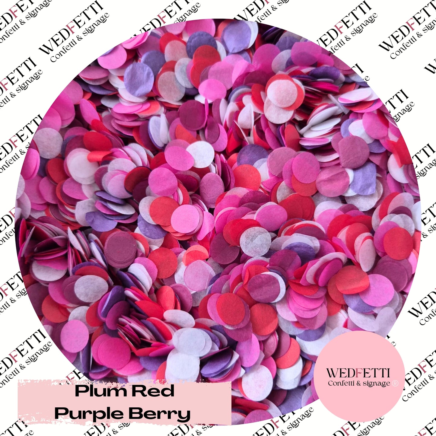 Slow falling paper Confetti - Plum Red Purple Berry