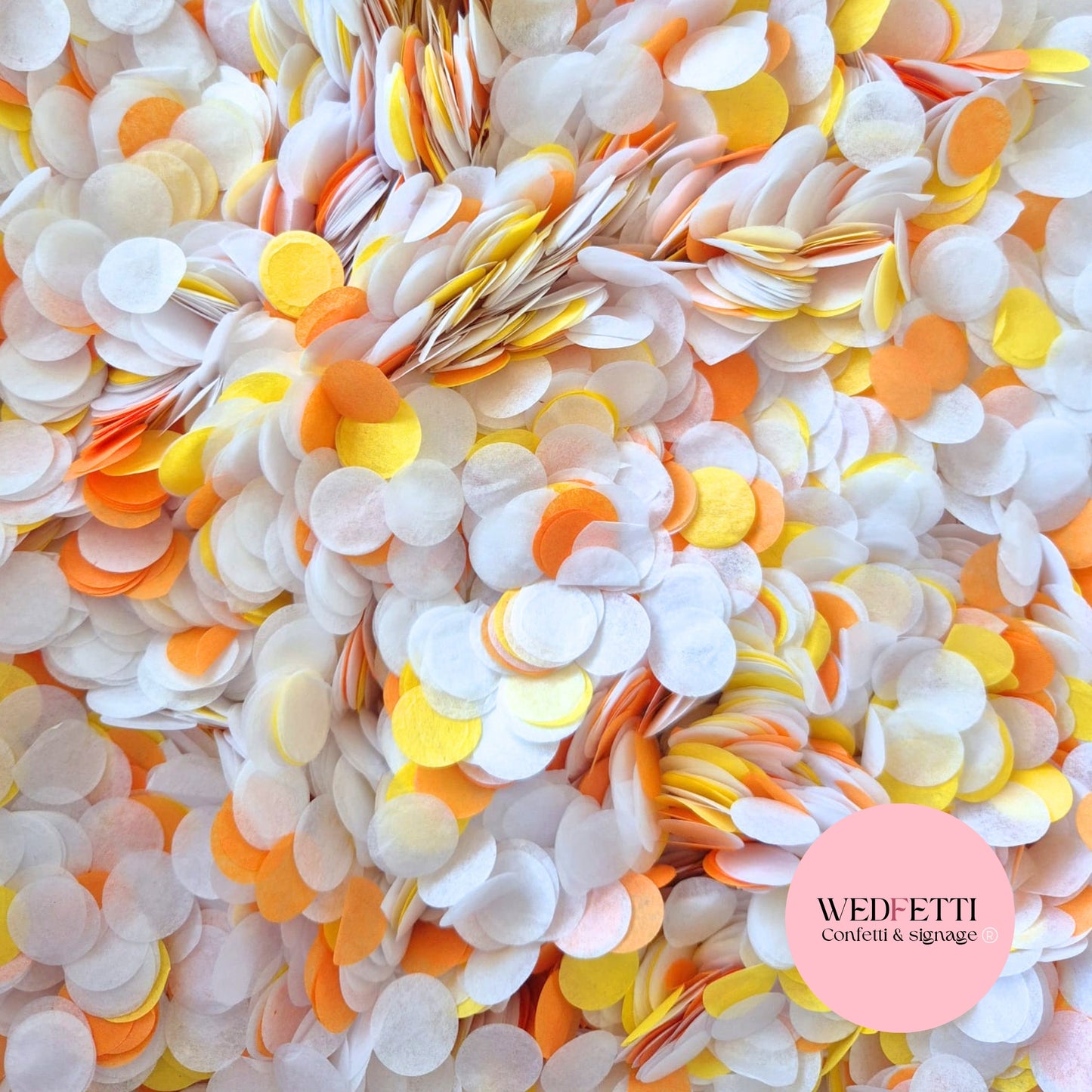Slow falling paper Confetti - White Orange B Yellow