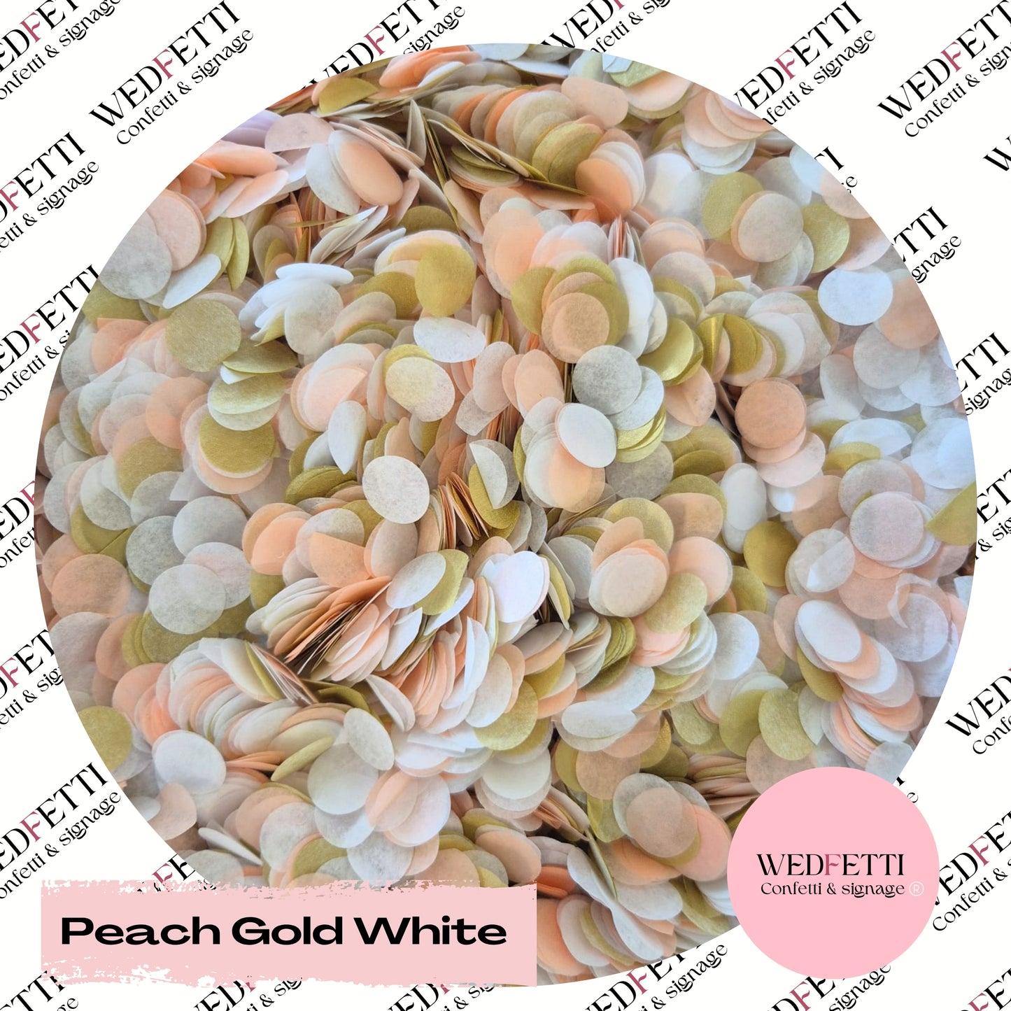 Slow falling paper Confetti - Gold peach white mix