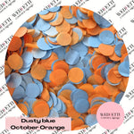 Circles Large 2.5cm Biodegradable - Dusty Blue October Orange